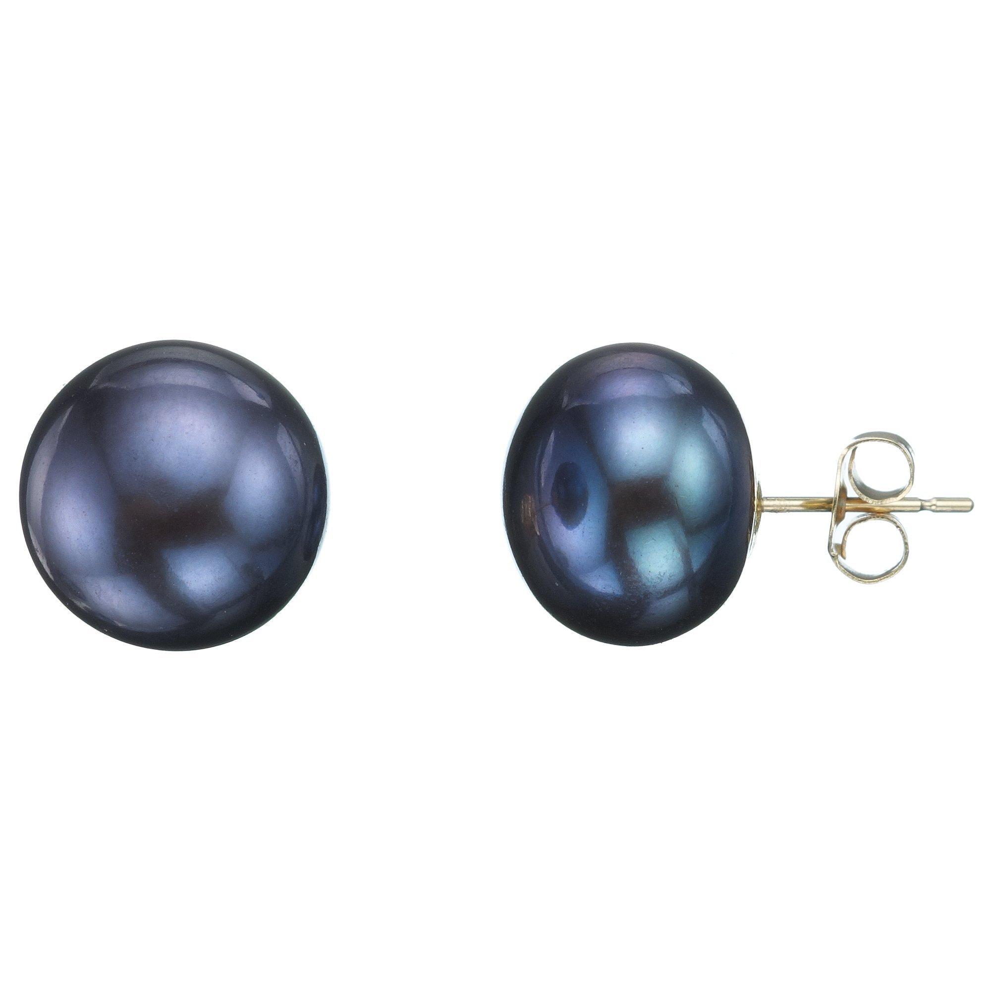 E.W Adams 9ct Yellow Gold Bouton Pearl Stud Earrings
