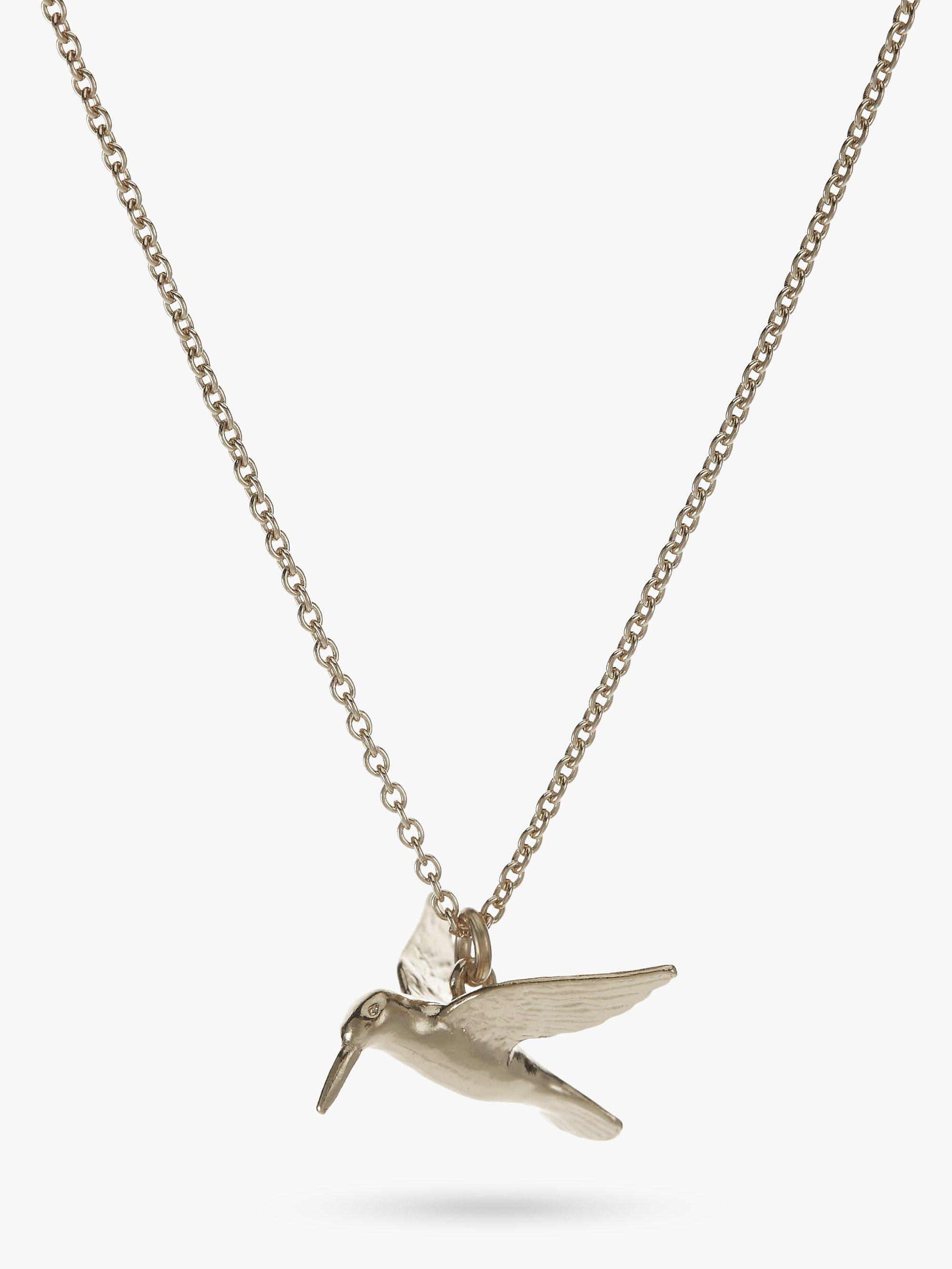 Alex Monroe Hummingbird Pendant Necklace, Silver