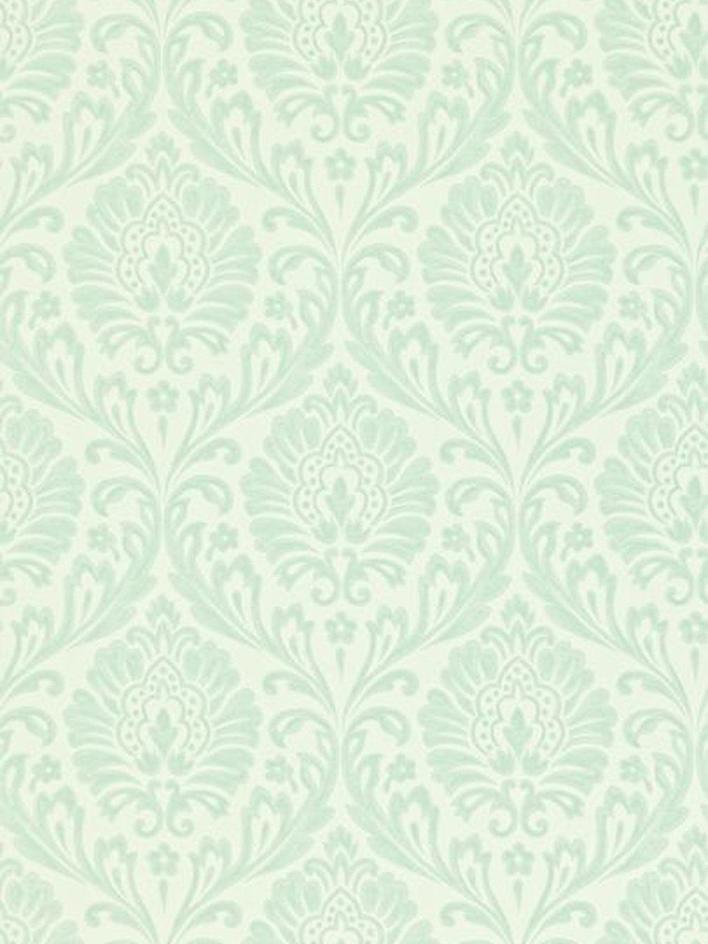 Sanderson Home Ashby Damask Wallpaper, Cream/Duck Egg, 212001
