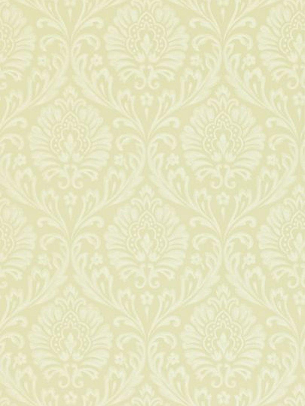 Sanderson Home Ashby Damask Wallpaper, Linen/White, 212000