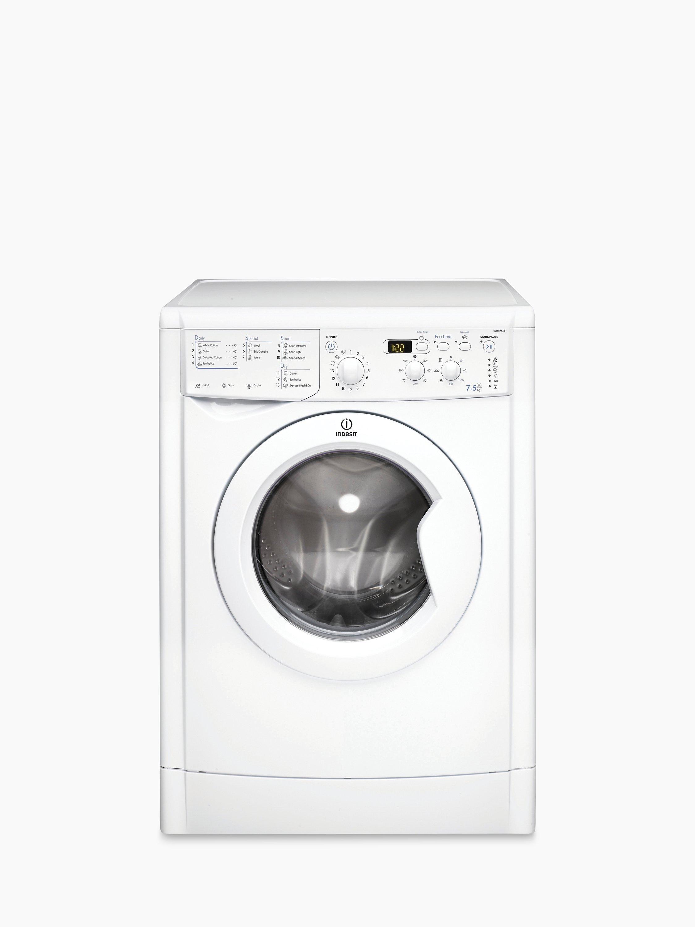 Indesit IWDD7143 Ecotime Washer Dryer 7kg Wash 5kg Dry Load B Energy Rating 1400rpm Spin White