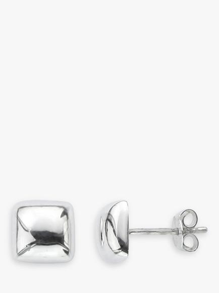 Nina B Cushion-Shaped Stud Earrings, Silver, Silver