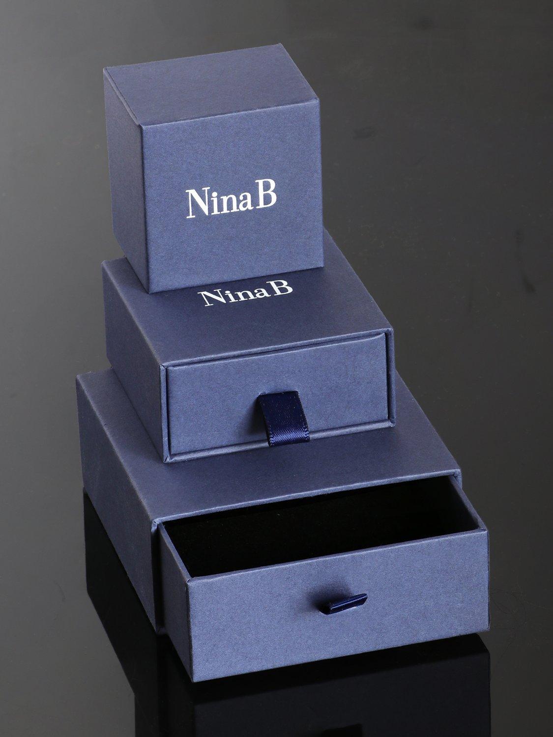 Product image 4 of 4, which shows Nina B Oval Stud Earrings, Amethyst