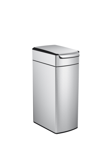 Simplehuman Slim Touch Bar Bin, Brushed Stainless Steel, 40L, 