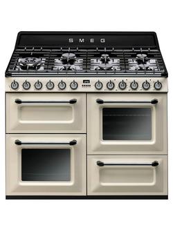 Smeg Victoria TR4110 Dual Fuel Range Cooker, Cream
