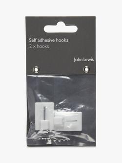 John Lewis Net Rod Stick-On Hooks, Set of 2 - view 2, White