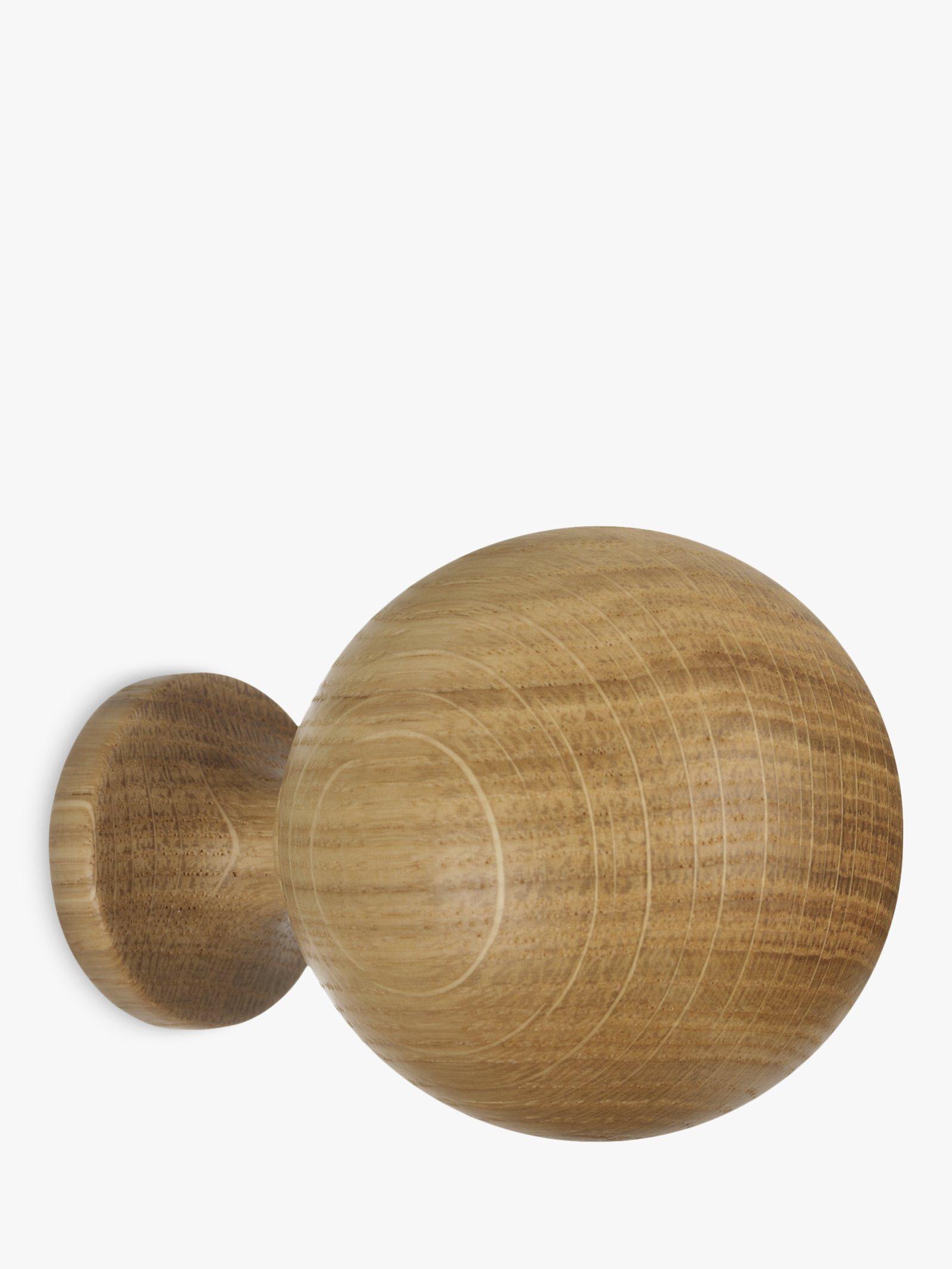 John Lewis Solid Oak Ball Finial, Dia.35mm