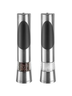 Cole & Mason Richmond Salt and Pepper Mill Gift Set, Silver/Clear