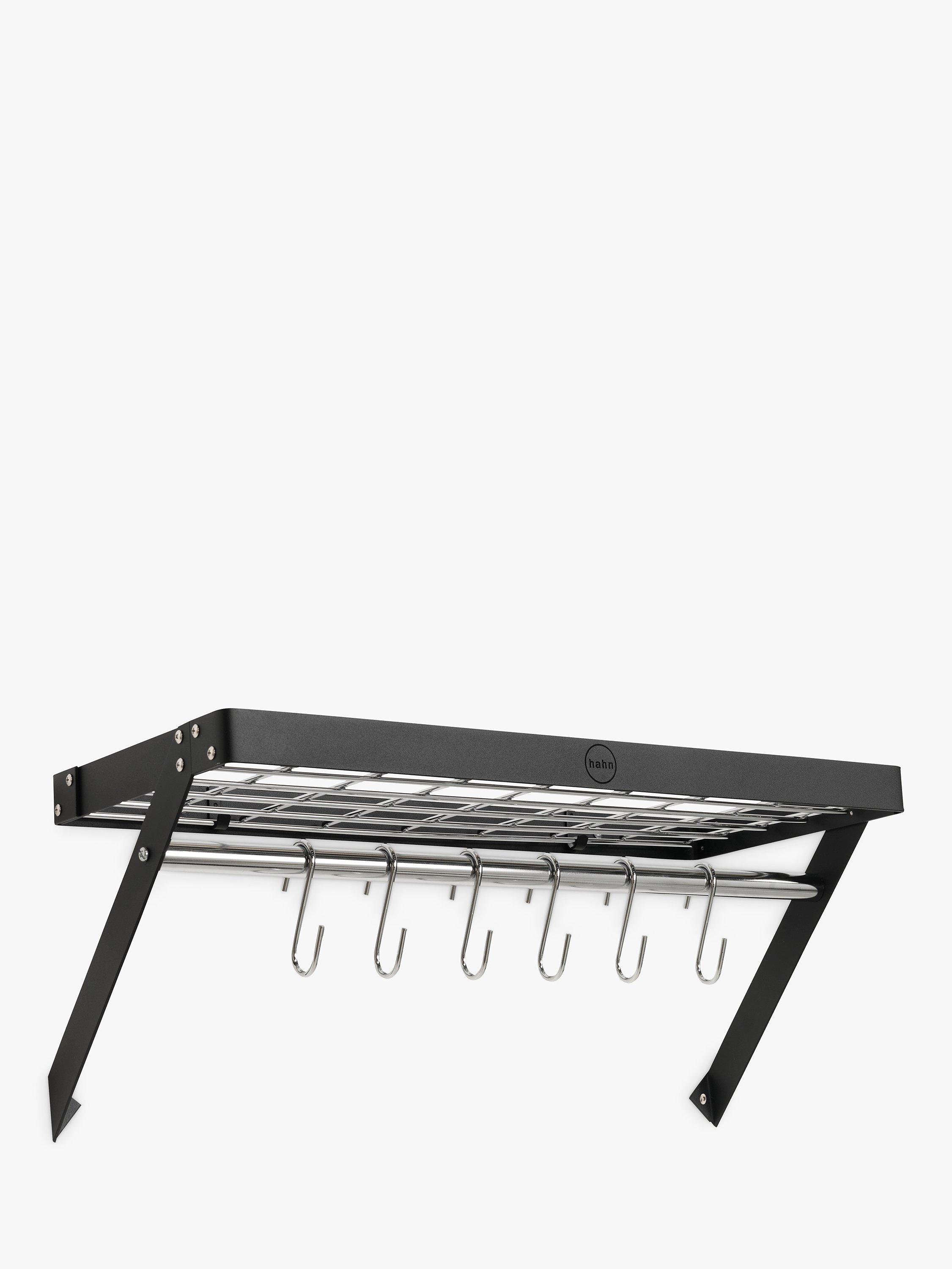 Hahn Premium Small Wall Mounted Pan Rack, Black Steel