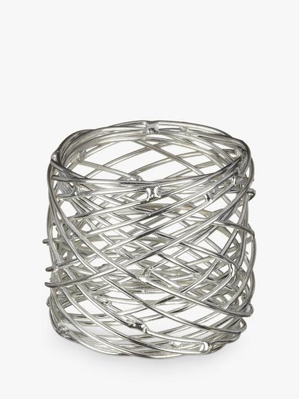 John Lewis Nest Napkin Rings, Set of 4, Silver, Silver