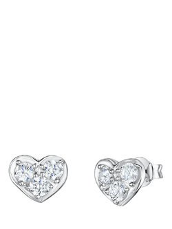 Jools by Jenny Brown Heart Stud Earrings, Silver