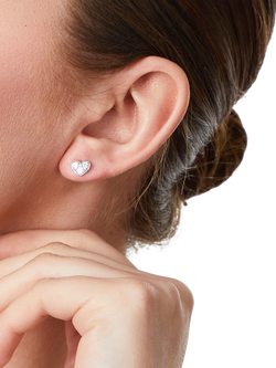 Jools by Jenny Brown Heart Stud Earrings - view 2, Silver