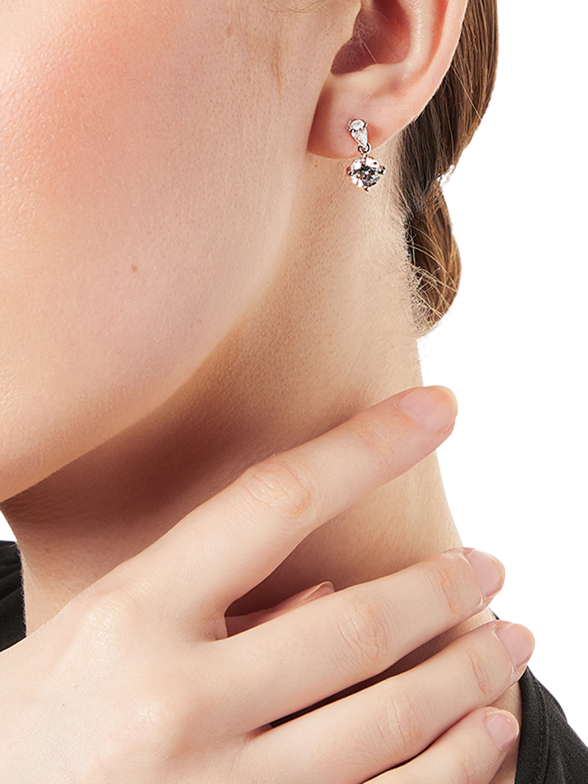 Product image 2 of 4, which shows Jools by Jenny Brown Short Drop Earrings, Silver