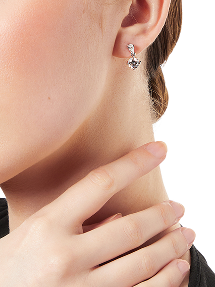 Jools by Jenny Brown Short Drop Earrings, Silver - view 2, Silver
