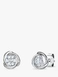 Jools by Jenny Brown Infinity Round Cubic Zirconia Stud Earrings, Silver