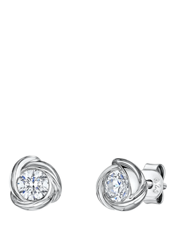 Jools by Jenny Brown Infinity Round Cubic Zirconia Stud Earrings, Silver, Silver
