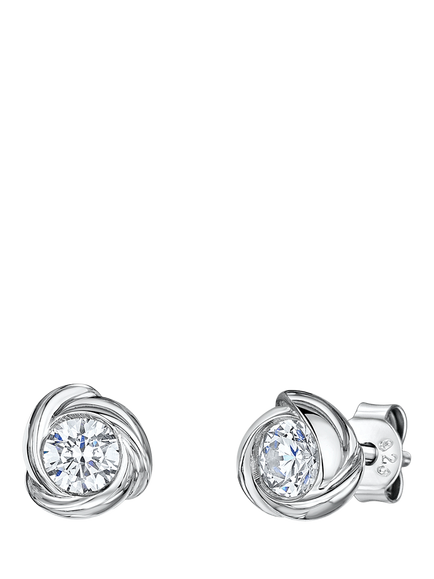 Jools by Jenny Brown Infinity Round Cubic Zirconia Stud Earrings, Silver, Silver