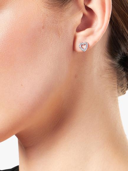 Jools by Jenny Brown Heart Stud Earrings - view 2, Silver