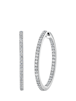 Jools by Jenny Brown 35mm Cubic Zirconia Hoop Earrings, Silver