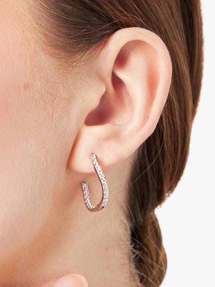 Jools by Jenny Brown Small 3/4 Hoop Earrings - view 2, Silver