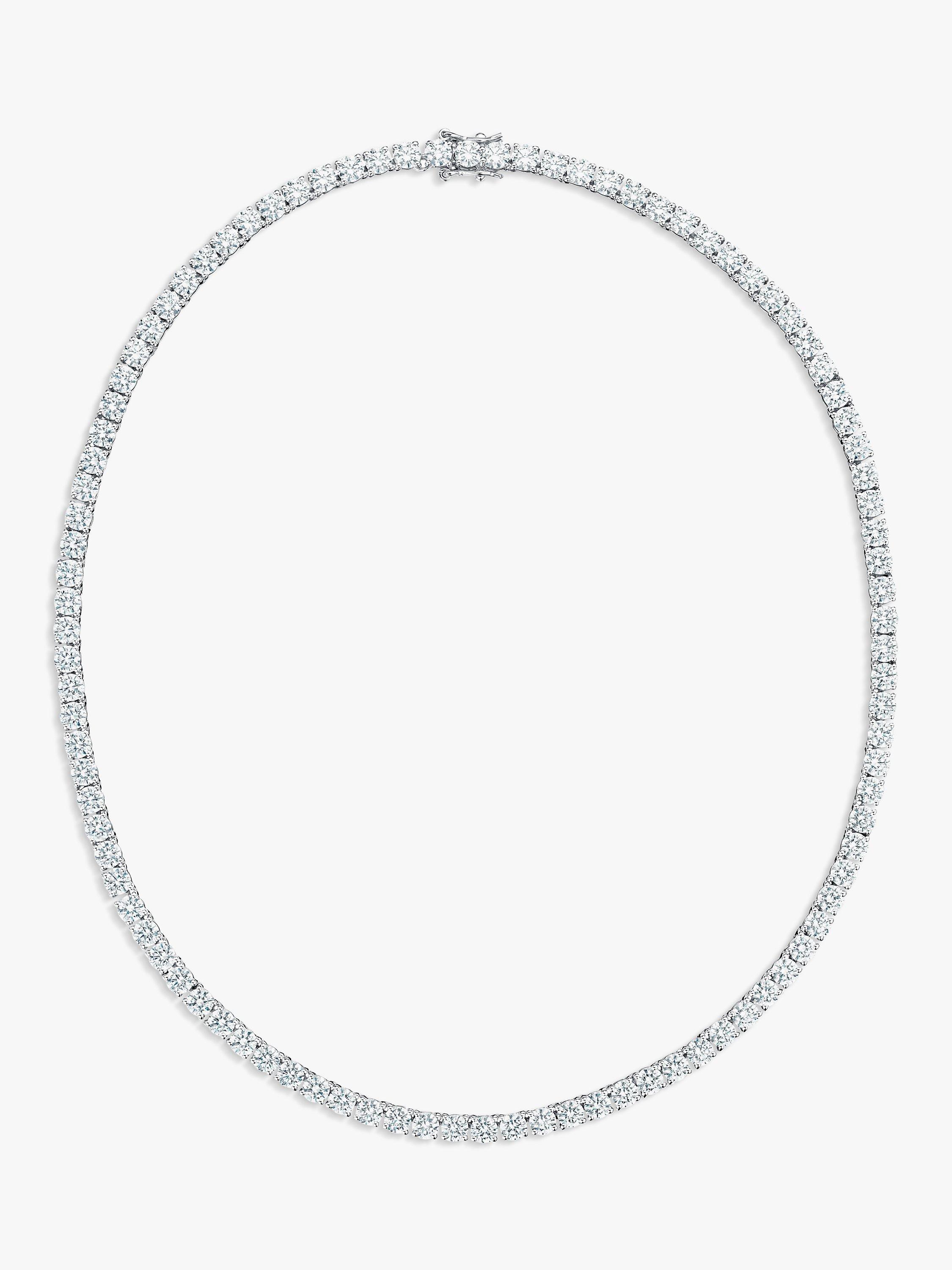 Product image 1 of 5, which shows Jools by Jenny Brown Brilliant Cut Cubic Zirconia Sterling Silver Tennis Necklace