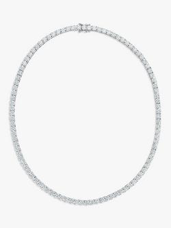 Jools by Jenny Brown Brilliant Cut Cubic Zirconia Sterling Silver Tennis Necklace, Silver