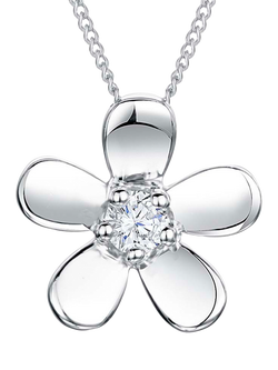 Jools by Jenny Brown Cubic Zirconia Flower Pendant Necklace, Silver
