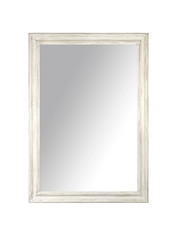 John Lewis Distressed Wood Frame Wall Mirror, Cream, 102 x 72cm, Cream