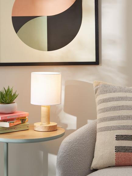 John Lewis Slater Wood Touch Table Lamp - view 2, Brown