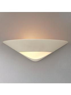 John Lewis Tessa Uplighter Wall Light, White, White