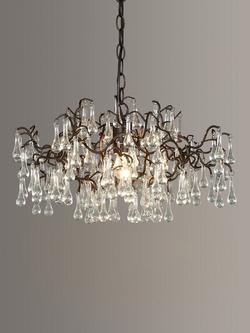 John Lewis Victoria Chandelier Ceiling Light, Mottled Dark Brown And Clear