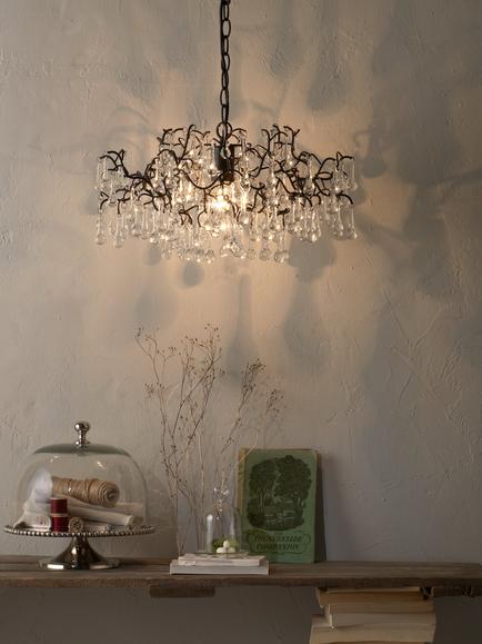 John Lewis Victoria Chandelier Ceiling Light - view 2, Mottled Dark Brown And Clear