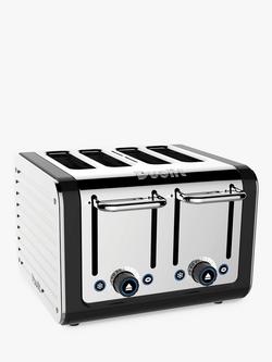 Dualit Architect 4 Slice Toaster - view 2, Polished Steel / Black