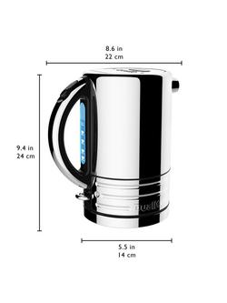 Dualit Architect Kettle, 1.5L - view 2, Polished Steel/Black