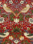 Morris & Co. Strawberry Thief Oilcloth Tablecloth Fabric, Crimson