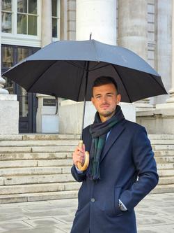 Fulton G807 Commissioner Walking Umbrella, Black - view 2, Black