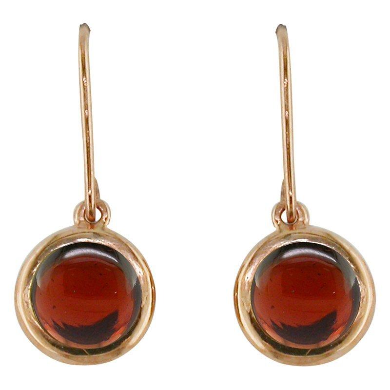 London Road 9ct Rose Gold Pimlico Bubble Drop Earrings, Garnet