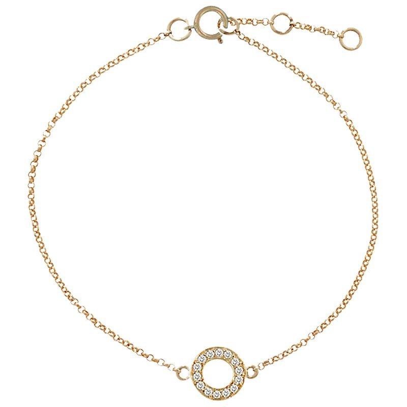 Product image 1 of 3, which shows London Road Meridian Diamond Circle 9ct Gold Bracelet, Rose Gold