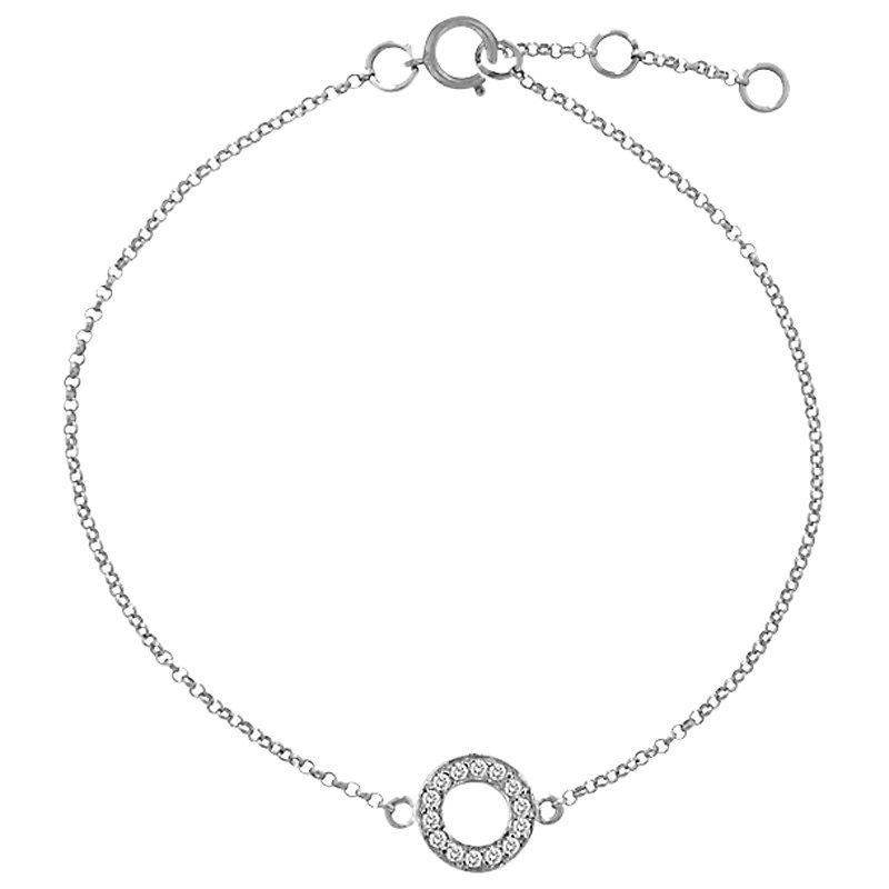 Product image 1 of 3, which shows London Road Meridian Diamond Circle 9ct Gold Bracelet, White Gold