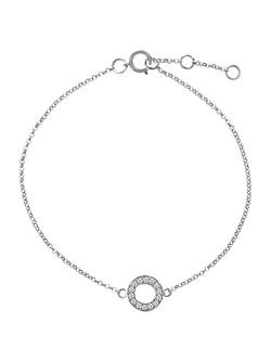 London Road Meridian Diamond Circle 9ct Gold Bracelet, White Gold