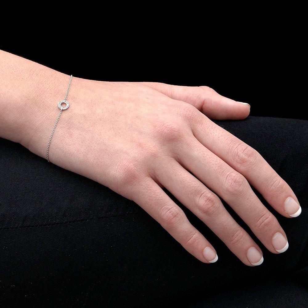 Product image 2 of 3, which shows London Road Meridian Diamond Circle 9ct Gold Bracelet, White Gold
