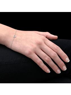 London Road Meridian Diamond Circle 9ct Gold Bracelet - view 2, White Gold