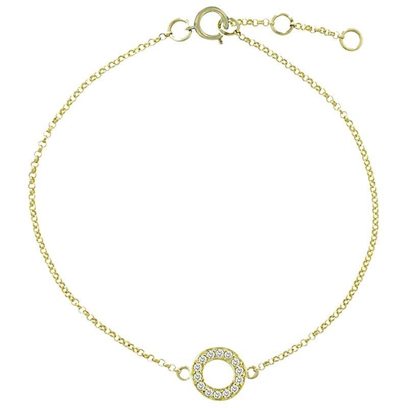 Product image 1 of 3, which shows London Road Meridian Diamond Circle 9ct Gold Bracelet, Yellow Gold