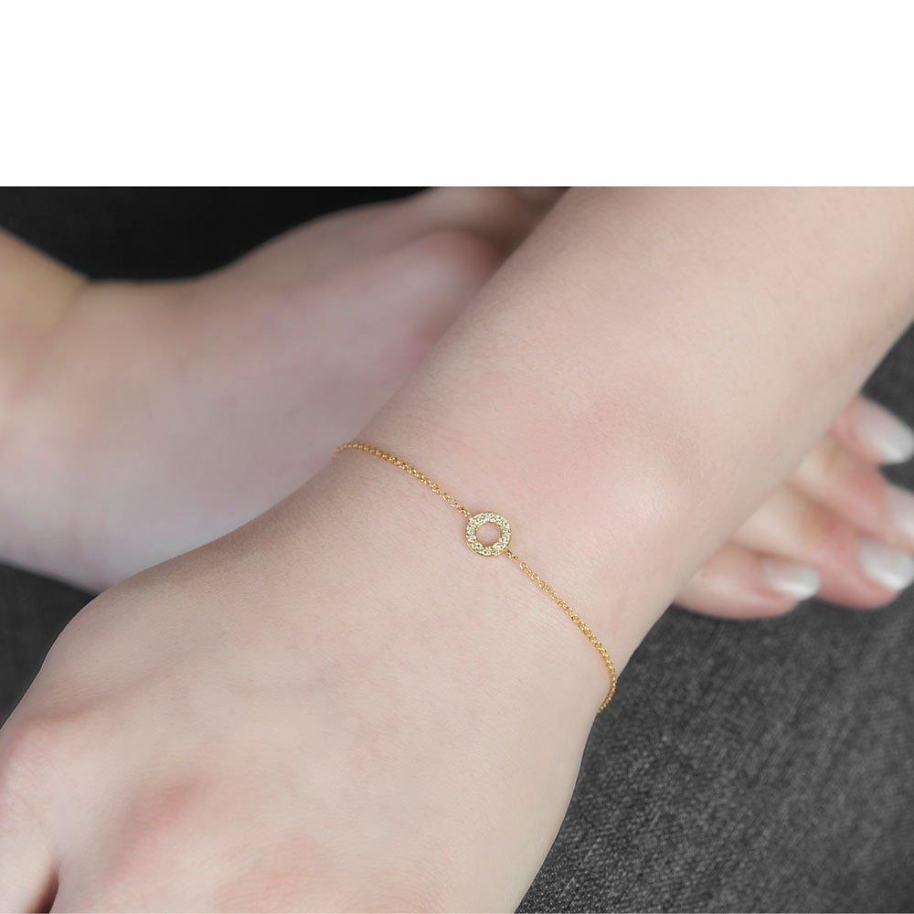 Product image 2 of 3, which shows London Road Meridian Diamond Circle 9ct Gold Bracelet, Yellow Gold