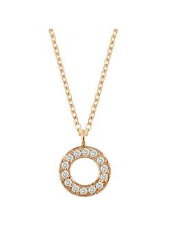 London Road Meridian 9ct Gold Diamond Set Circle Pendant, Rose Gold