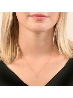 London Road Meridian 9ct Gold Diamond Set Circle Pendant - view 2, Rose Gold