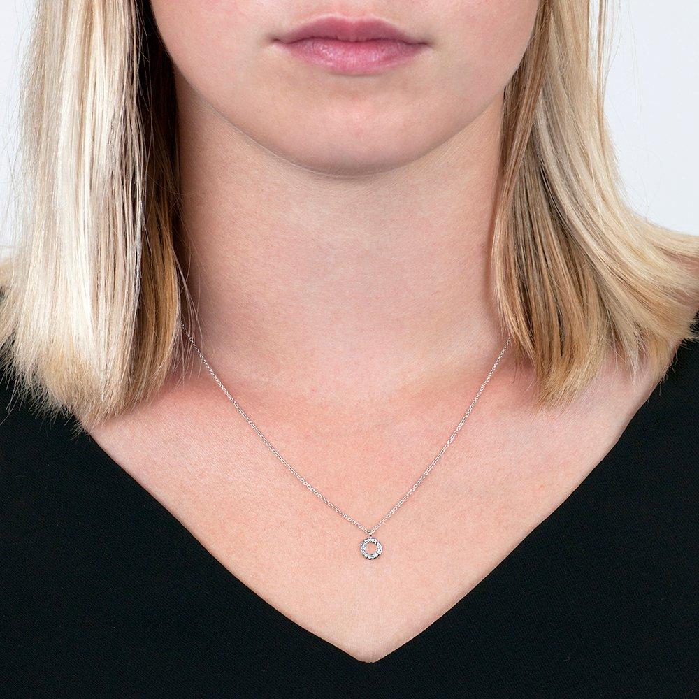 Product image 2 of 3, which shows London Road Meridian 9ct Gold Diamond Set Circle Pendant, White Gold