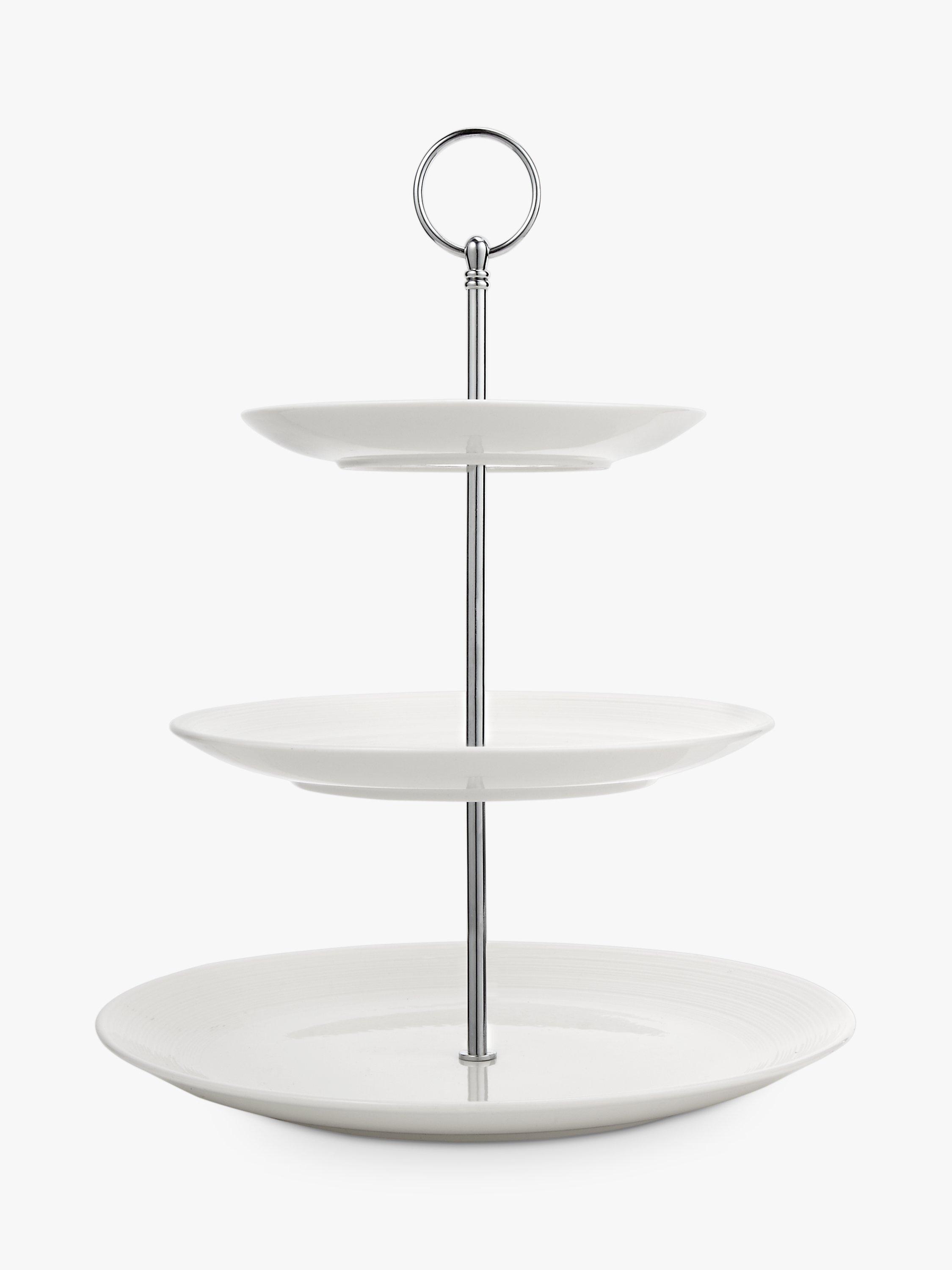 John Lewis Luna Fine China 3 Tier Cake Stand Natural