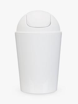 John Lewis Soft Touch Flip Top Bathroom Bin, White