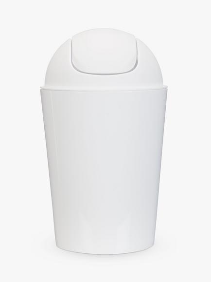 John Lewis Soft Touch Flip Top Bathroom Bin, White